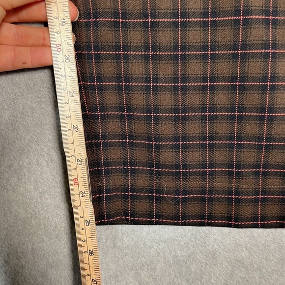 Lucky Brand Wide Leg Pants Medium Brown Plaid Academia Menswear Pleated Trousers - Picture 12 of 16